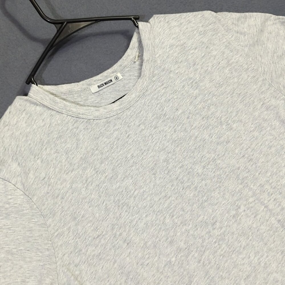 Buck Mason T-Shirt Men's M Gray Short Sleeve Curve Hem